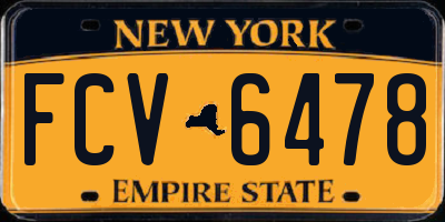 NY license plate FCV6478