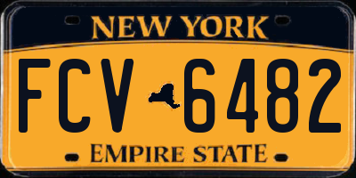 NY license plate FCV6482