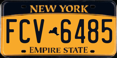 NY license plate FCV6485