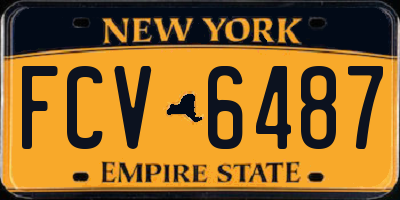 NY license plate FCV6487