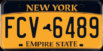 NY license plate FCV6489