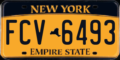 NY license plate FCV6493