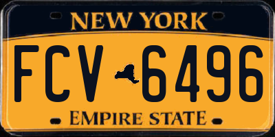 NY license plate FCV6496
