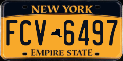 NY license plate FCV6497