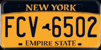 NY license plate FCV6502