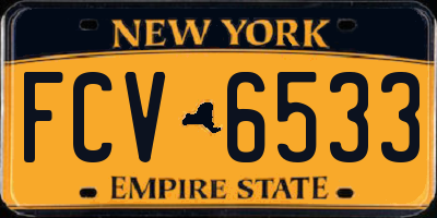 NY license plate FCV6533