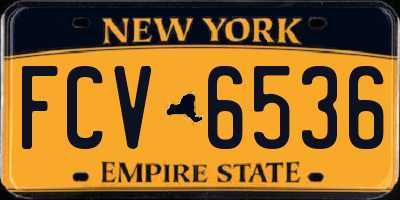 NY license plate FCV6536
