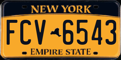 NY license plate FCV6543