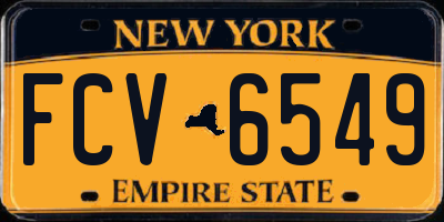 NY license plate FCV6549