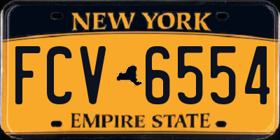 NY license plate FCV6554