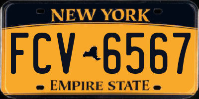 NY license plate FCV6567