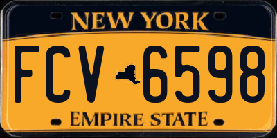 NY license plate FCV6598