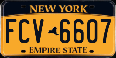 NY license plate FCV6607