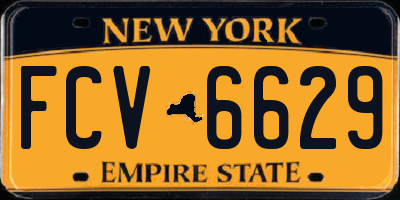 NY license plate FCV6629