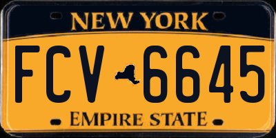 NY license plate FCV6645