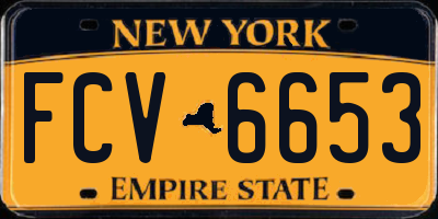 NY license plate FCV6653