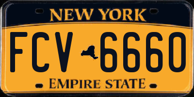 NY license plate FCV6660