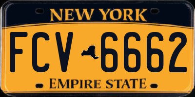 NY license plate FCV6662