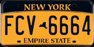 NY license plate FCV6664