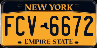 NY license plate FCV6672