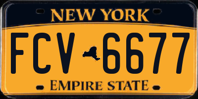 NY license plate FCV6677