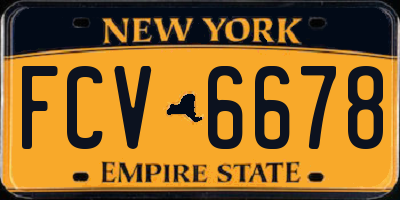NY license plate FCV6678