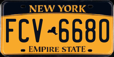 NY license plate FCV6680