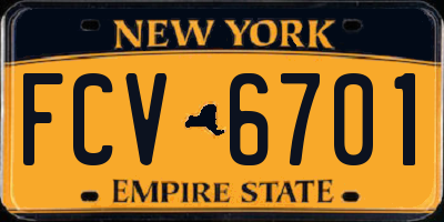 NY license plate FCV6701