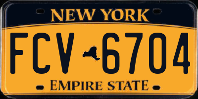 NY license plate FCV6704