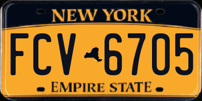 NY license plate FCV6705