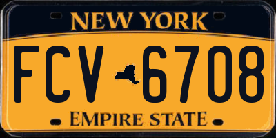NY license plate FCV6708