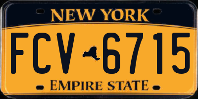 NY license plate FCV6715