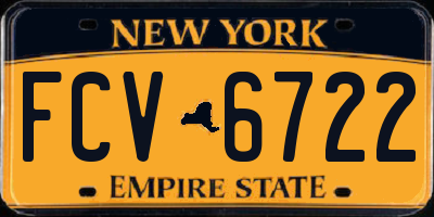NY license plate FCV6722