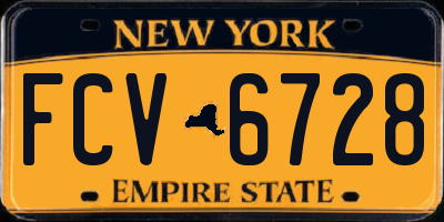 NY license plate FCV6728