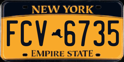 NY license plate FCV6735
