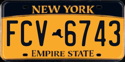 NY license plate FCV6743