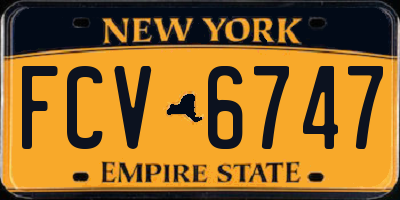 NY license plate FCV6747