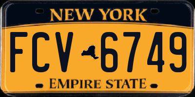 NY license plate FCV6749