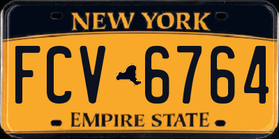 NY license plate FCV6764