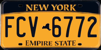 NY license plate FCV6772