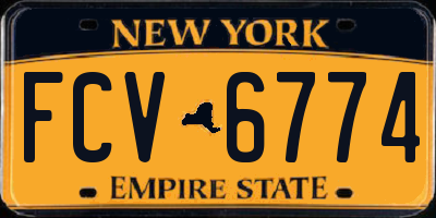 NY license plate FCV6774