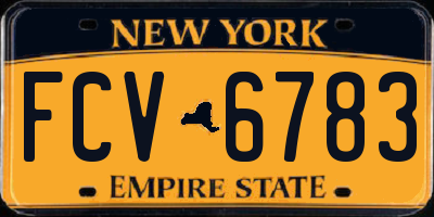 NY license plate FCV6783