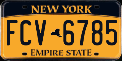 NY license plate FCV6785