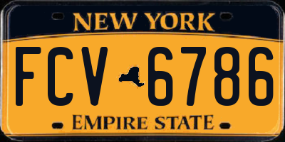 NY license plate FCV6786
