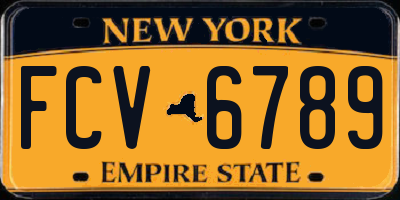 NY license plate FCV6789