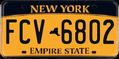 NY license plate FCV6802