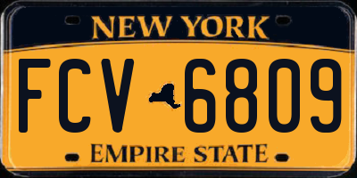 NY license plate FCV6809