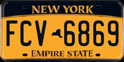 NY license plate FCV6869