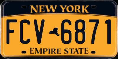 NY license plate FCV6871