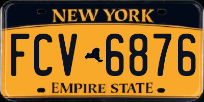 NY license plate FCV6876